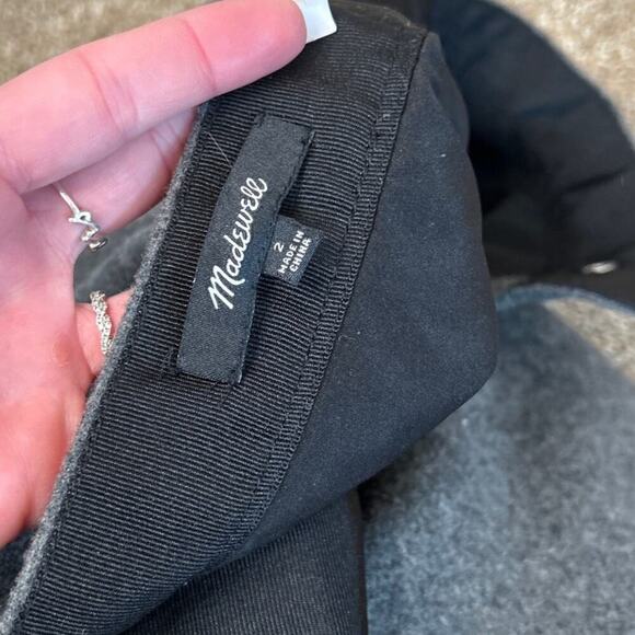 Madewell Wool Blend Mini Skirt High Rise Studio Zip Womens Gray Neutral SZ 2 - Picture 3 of 8